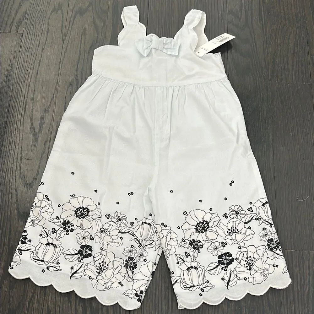 Janie and Jack White Floral Kids Romper